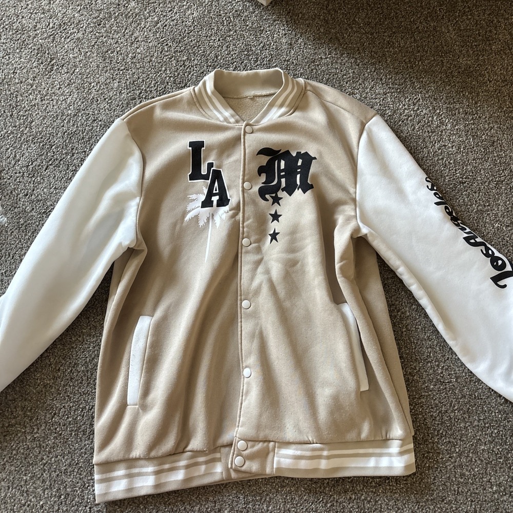 Los Angeles Beige Button Up Jacket Size XXL